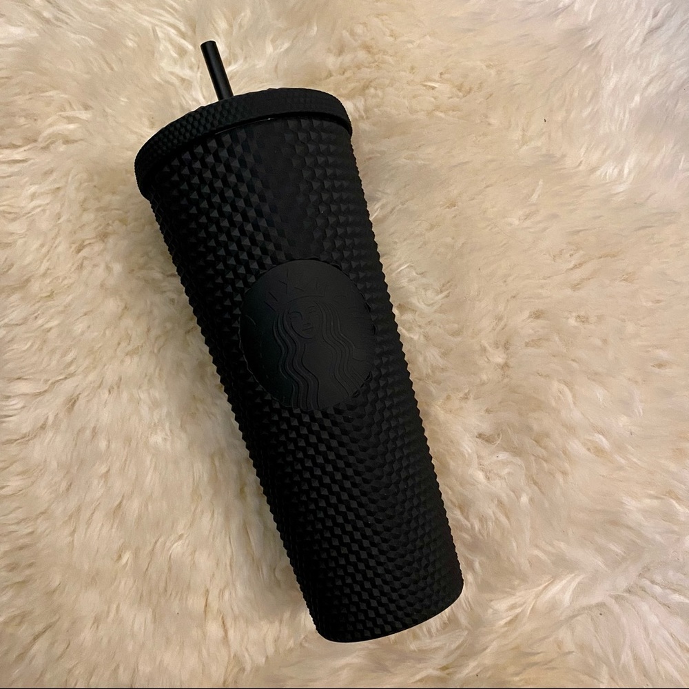 Matte Black Studded Starbucks Tumbler
